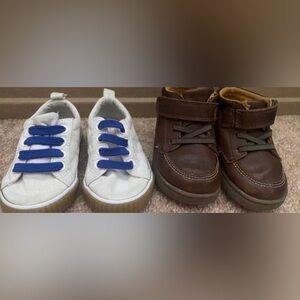 Kids White and Brown Shoes Set (Size 5C)